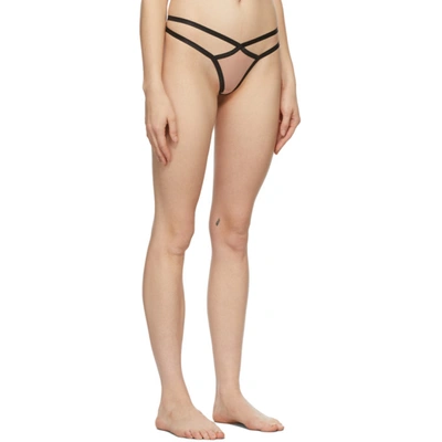 Shop Agent Provocateur Pink Full Joan Thong In Nude/black