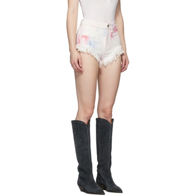 Shop Isabel Marant White Painted Eneida Shorts In 40pk Pink