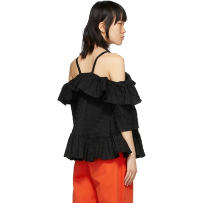 Shop Henrik Vibskov Black Seersucker Floss Blouse In 117/999 Bla