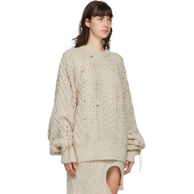 Shop Andersson Bell Beige Wool Oversized Anna Sweater In Ivory