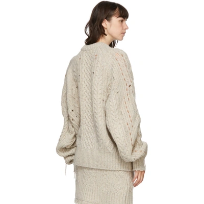 Shop Andersson Bell Beige Wool Oversized Anna Sweater In Ivory