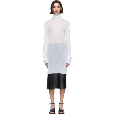 Shop Ann Demeulemeester White Knit Turtleneck In 001 White