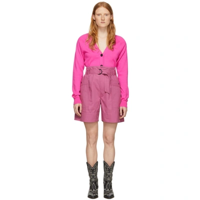 Shop Isabel Marant Étoile Pink Zayna Shorts In 40 Raspberr