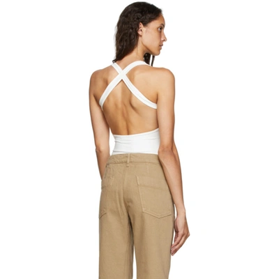 Shop Lemaire Off-white Velvet Jersey Sleeveless Bodysuit In 002 Off Whi