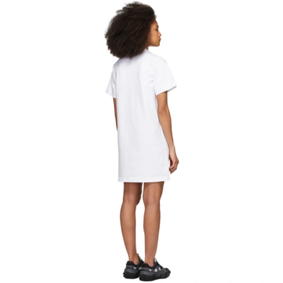 Shop Acne Studios White Reverse Logo T-shirt Dress In Optic White