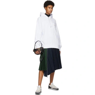 Shop Sacai White S Embroidery Hoodie In 101 White