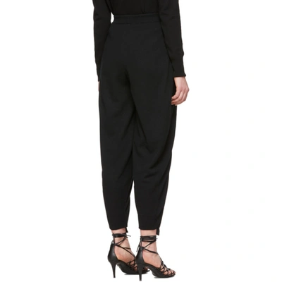 Shop Stella Mccartney Black Wool Zip Logo Lounge Pants In 1000 Black