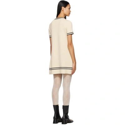 Shop Gucci Off-white Wool Horsebit Dress In 9087 Gardenia