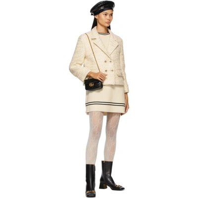 Shop Gucci Off-white Wool Horsebit Dress In 9087 Gardenia