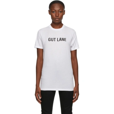 Shop Helmut Lang Ssense Exclusive White 'gut Lane' T-shirt In White/black