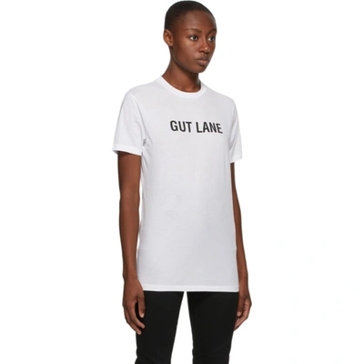Shop Helmut Lang Ssense Exclusive White 'gut Lane' T-shirt In White/black