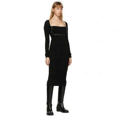 Shop Ann Demeulemeester Black Merino Square Neck Dress In 099 Black