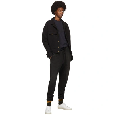 Shop Fear Of God Black Terry Relaxed Trucker Jacket