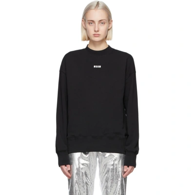 Shop Msgm Black Micro Logo Sweatshirt