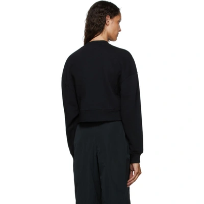Shop Givenchy Black 'paris' Logo Cropped Sweatshirt In 001 Black