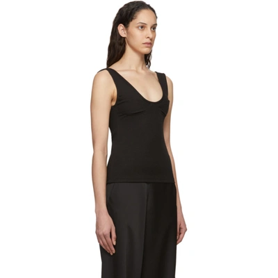 Shop Christopher Esber Black Ribbed Bra Tank Top