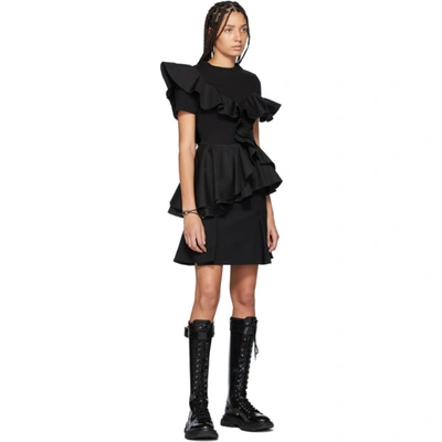 Shop Alexander Mcqueen Black Peplum Mini Skirt In 1000 Black