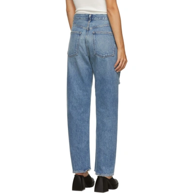Shop Agolde Blue 90s Mid Rise Jeans In Portal