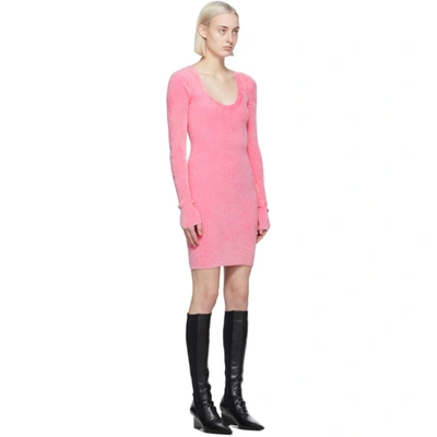 Shop Helmut Lang Pink Rib Dress In Wkc Disco Pink