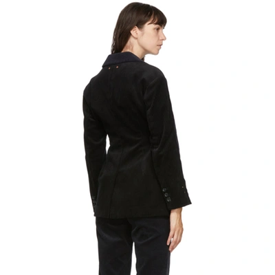 Shop Andersson Bell Navy & Black Corduroy Brooch Smith Blazer In Navy/black