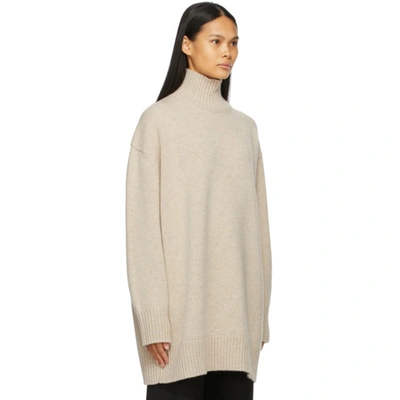 Shop Studio Nicholson Beige Wool Elson Turtleneck In Linen