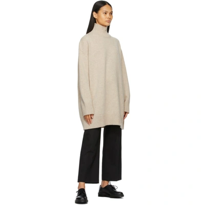 Shop Studio Nicholson Beige Wool Elson Turtleneck In Linen