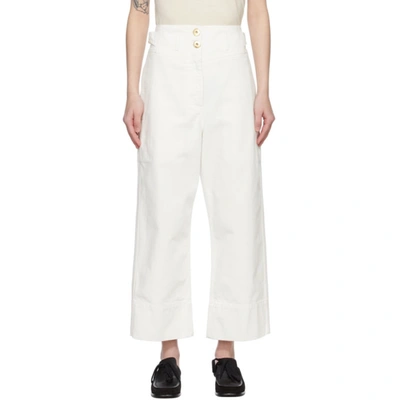 Shop Lanvin White High-waisted Crop Jeans In 01 Optwht