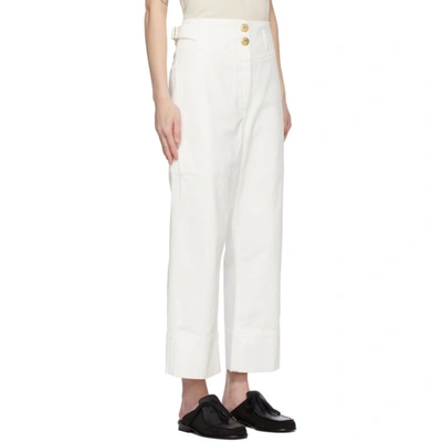 Shop Lanvin White High-waisted Crop Jeans In 01 Optwht