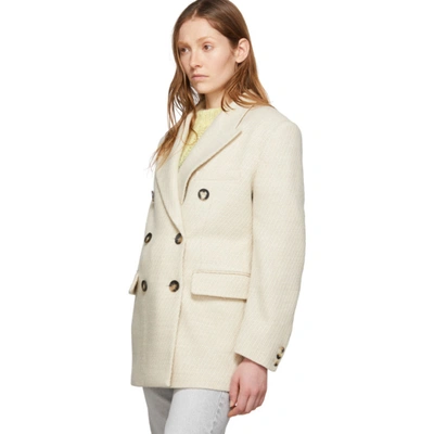Shop Isabel Marant Off-white Wool Hermina Coat In 23ec Ecru