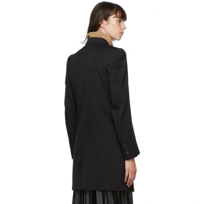 Shop Givenchy Black Pin Detail Coat In 001 Black