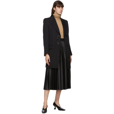 Shop Givenchy Black Pin Detail Coat In 001 Black