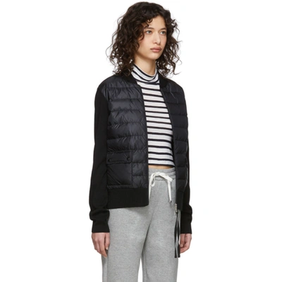 Shop Moncler Black Down Knit Combo Jacket In 999 Black