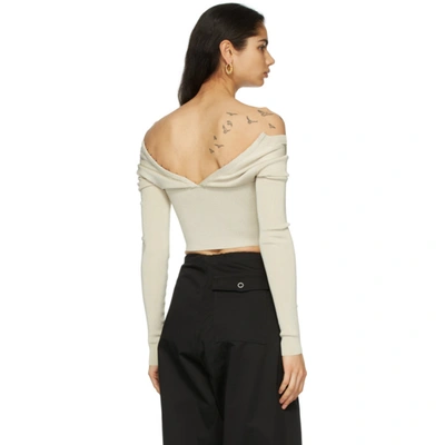 Shop Dion Lee Beige Open Neck Bustier Cardigan In Wheat