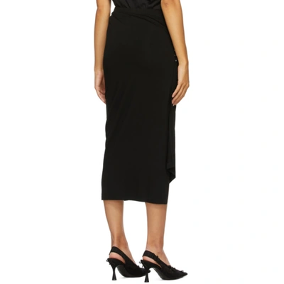Shop Rabanne Black Asymmetric Ruched Skirt In P001 Black