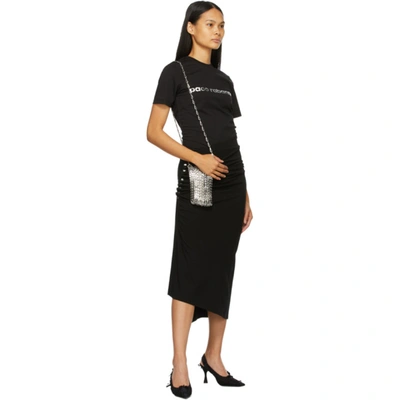 Shop Rabanne Black Asymmetric Ruched Skirt In P001 Black