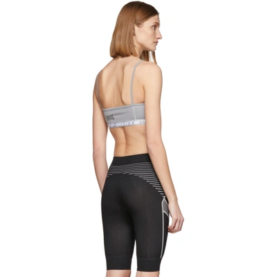 Shop Off-white Grey 'off' Active Bra In Light Grey