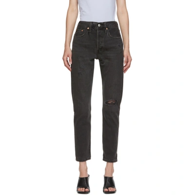 Shop Levi's Black 501 Skinny Jeans In Black Mail