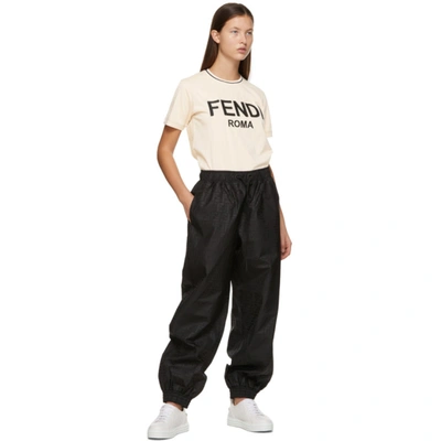 Shop Fendi Black 'forever ' Logo Lounge Pants In F0gme Black