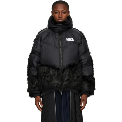 Shop Nike Black Sacai Edition Down Ngr Parka In 010 Black