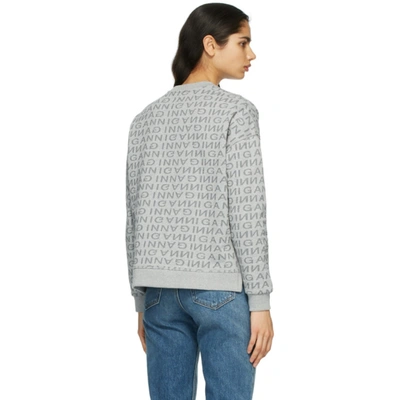 Shop Ganni Grey Jacquard Isoli Sweatshirt In 921 Paloma