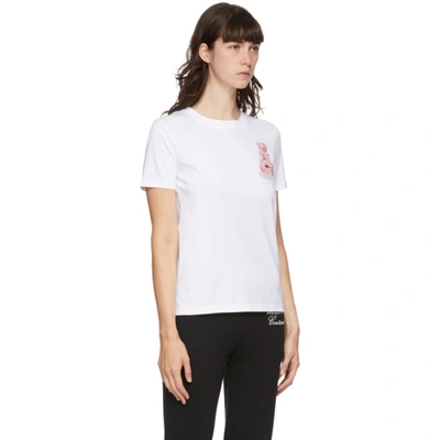 Shop Moschino White Teddy Cake Icon T-shirt In V1001 White