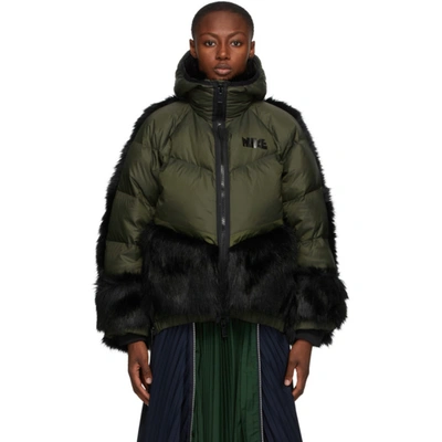 Shop Nike Green Sacai Edition Down Ngr Parka In 355 Seqouia