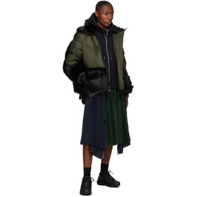 Nike + Sacai Nrg Oversized Hooded Faux Fur And Quilted Shell Down 