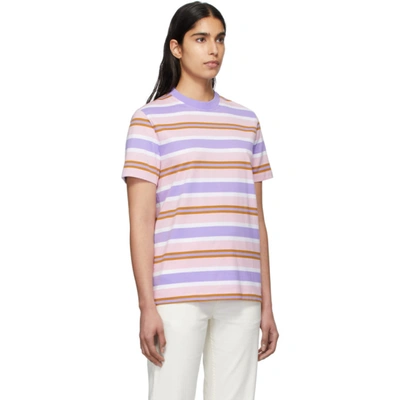 Shop Noah Pink Surf Stripe T-shirt In Pink Combo