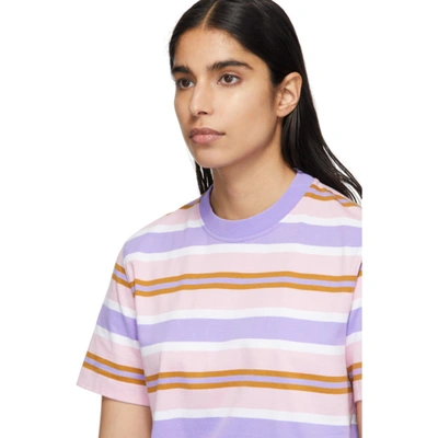 Shop Noah Pink Surf Stripe T-shirt In Pink Combo