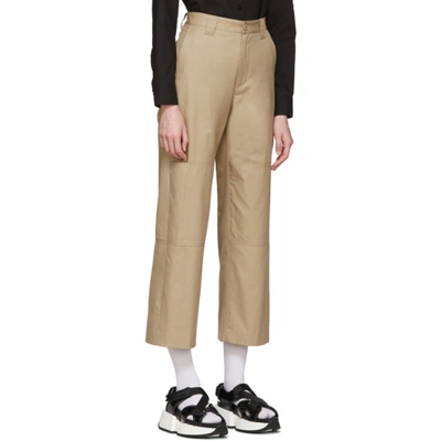 Shop Mm6 Maison Margiela Beige Double Knee Trousers In 114 Beige