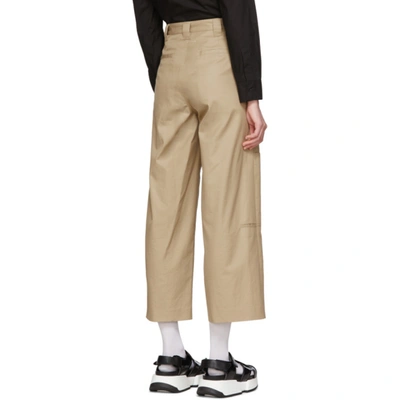 Shop Mm6 Maison Margiela Beige Double Knee Trousers In 114 Beige