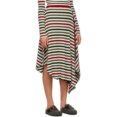 Shop Jw Anderson Multicolor Striped Rib Infinity Skirt In 570 Militar