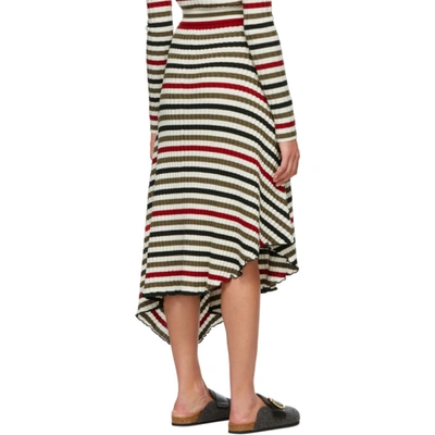 Shop Jw Anderson Multicolor Striped Rib Infinity Skirt In 570 Militar