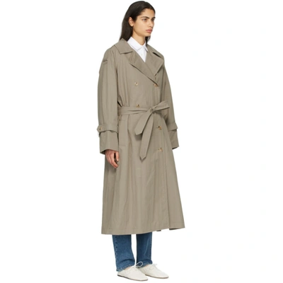 Shop Totême Taupe Techno Trench Coat In 354 Concret